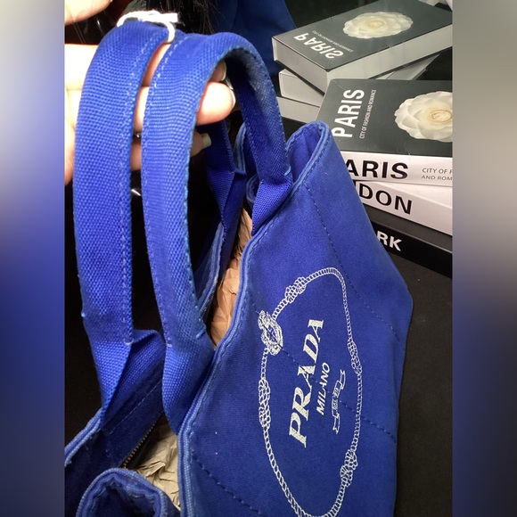 Authentic Cobalt Blue Prada Canapa With Guarantee Card - Picture 8 of 14